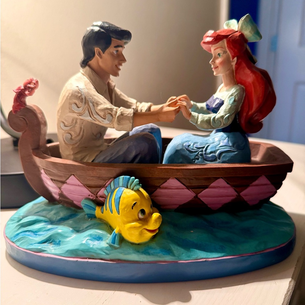 Disney Ariel and Eric Boat Scene with Flounder